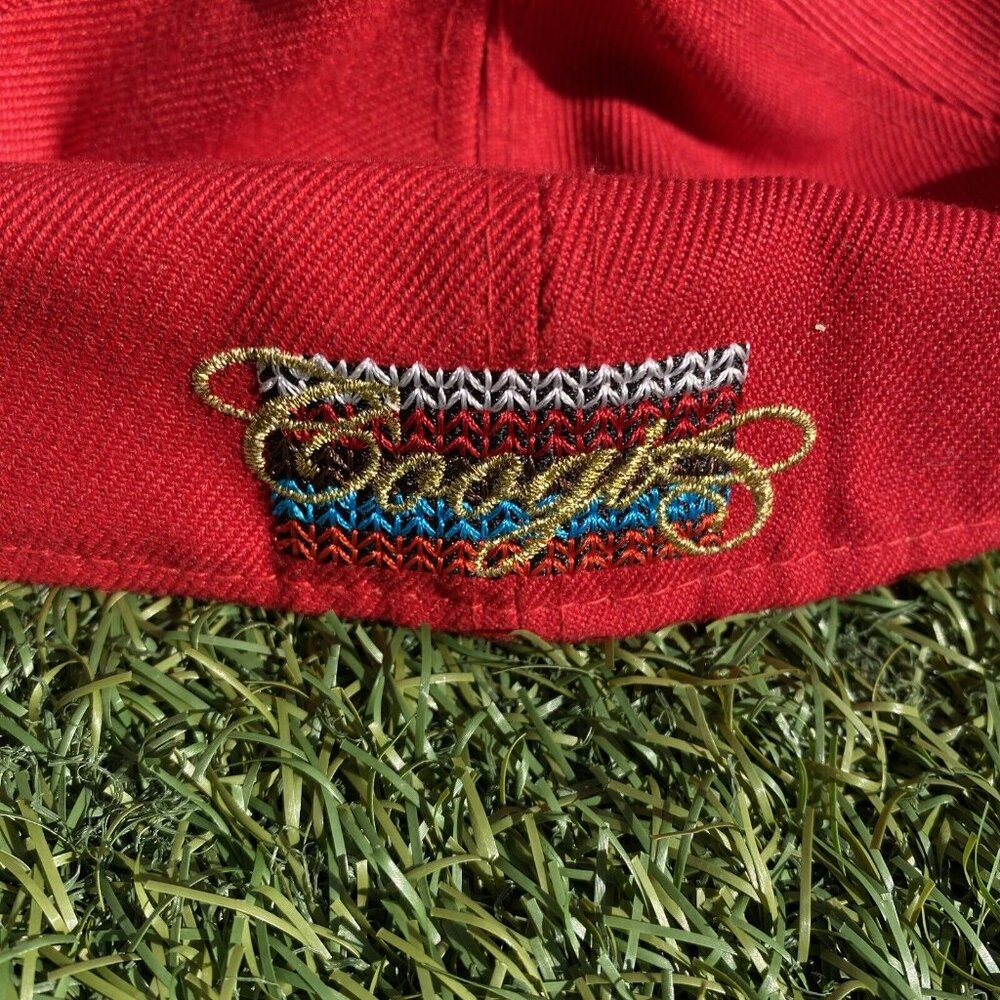 COOGI Mens Fitted Baseball Hat Cap Size 7‎ 3/4 Red Embroidered - Picture 5 of 10